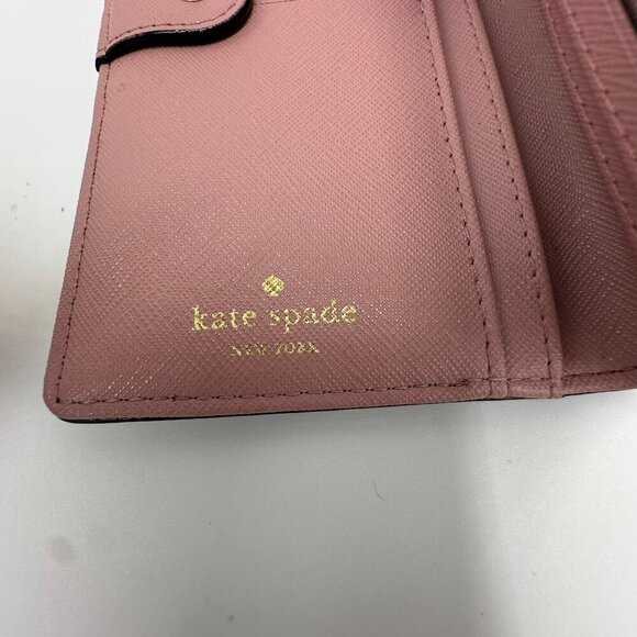 Kate Spade Saffiano Leather Wallet Multiple Card Holder Back Zippered Rose Pink - Picture 10 of 12